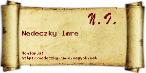 Nedeczky Imre névjegykártya